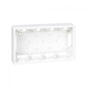 Base caja de pared de superficie para 4 elementos dobles blanco Simon 500 Cima