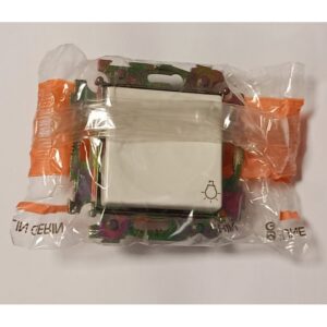 PULSADOR EUENEA REACONDICIONADO SERIE DUERO SIMBOLO LUZ 45116.02 BLANCO